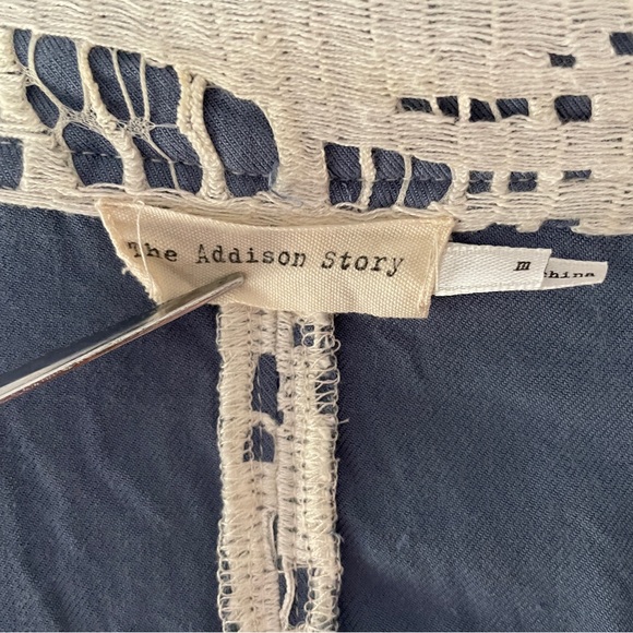 Anthropologie Blue and White Lacy Cropped Blazer - Size Medium - Picture 13 of 15